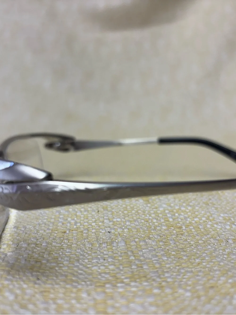 Masaki matsushima Sleek Silver Metal Eyeglass Temples with Engraved Model Code